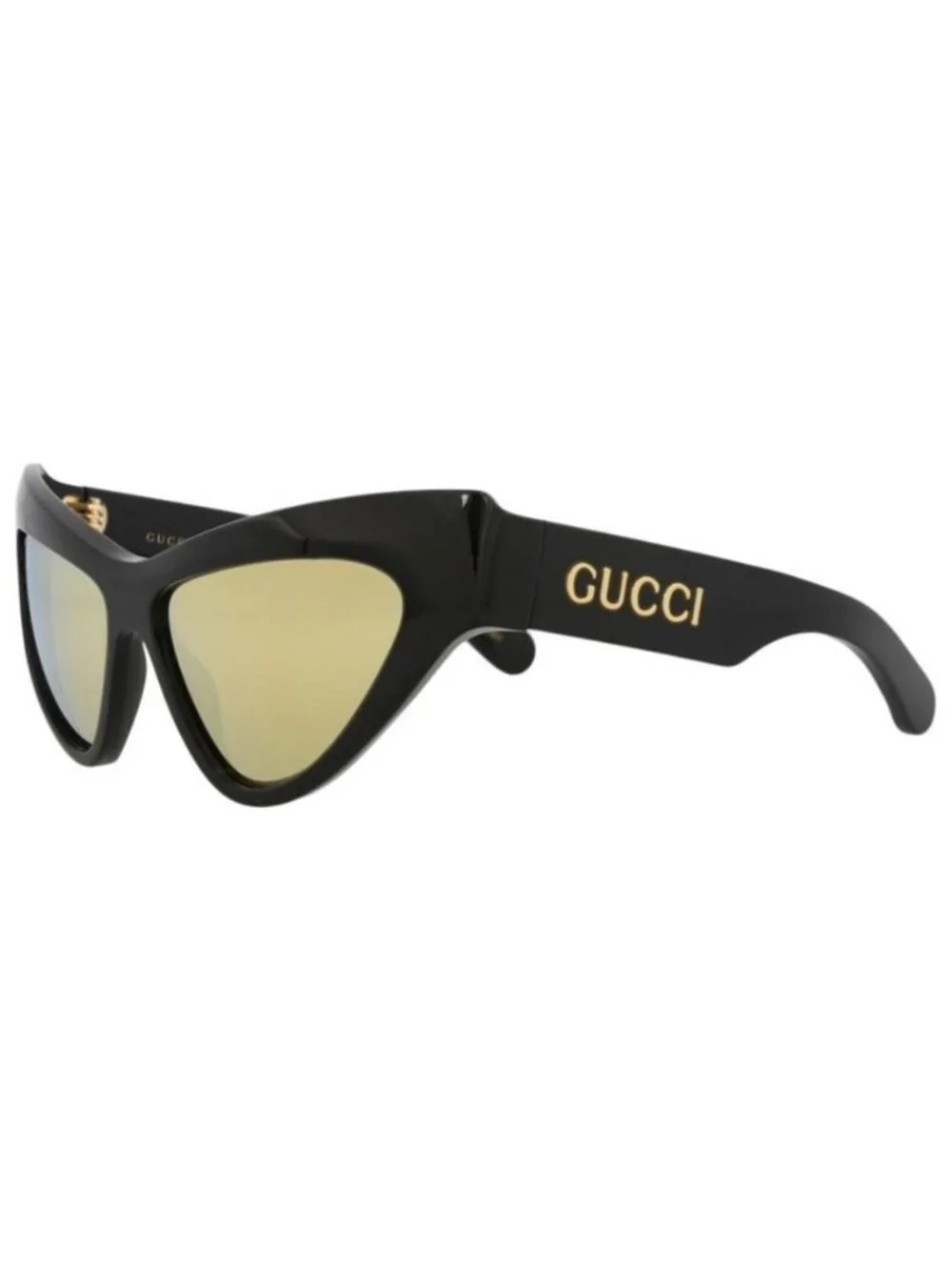 New Gucci Womens Cat Eye Black Black Gold Fashion Designer Sunglasses